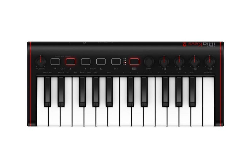 IK Multimedia iRig Keys 2 Mini portable keyboard MIDI controller with 25 velocity-sensitive synth-action mini keys and headphone output, for iPhone, iPad, Mac, PC, Android - Image 1